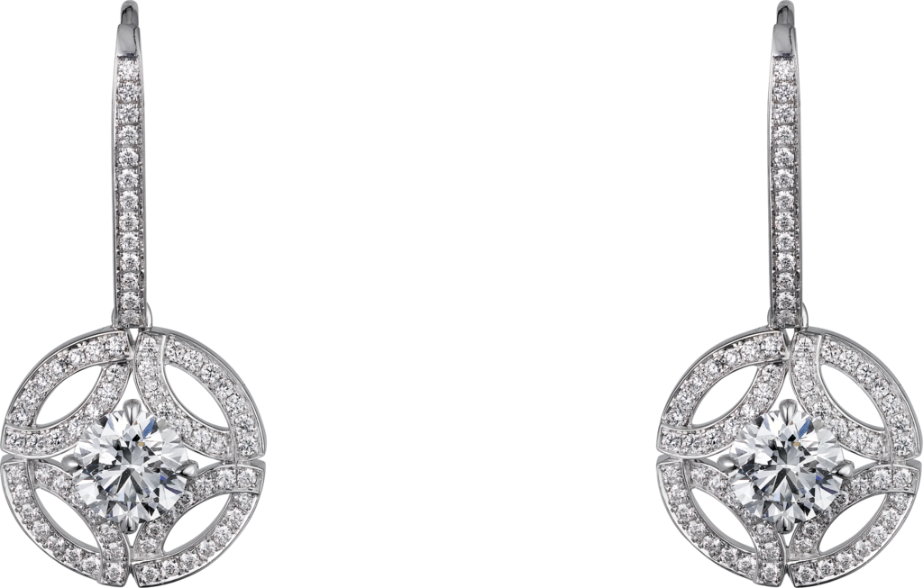 Galanterie de Cartier耳环白金，钻石