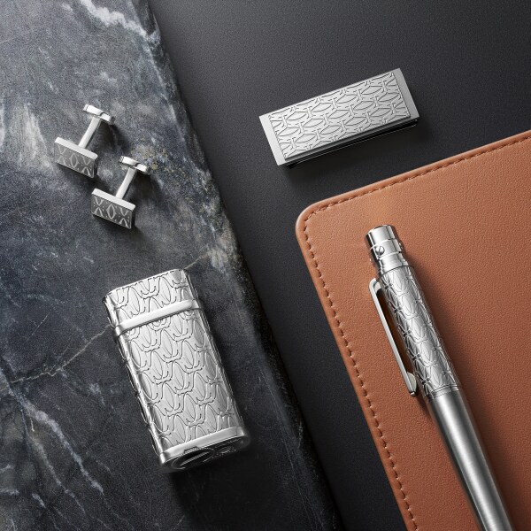 Double C de Cartier cufflinks Sterling silver, palladium finish.
