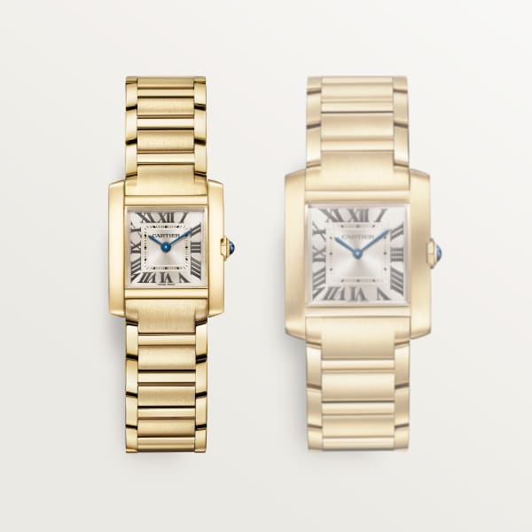 Tank Française watch Small model, quartz movement, yellow gold
