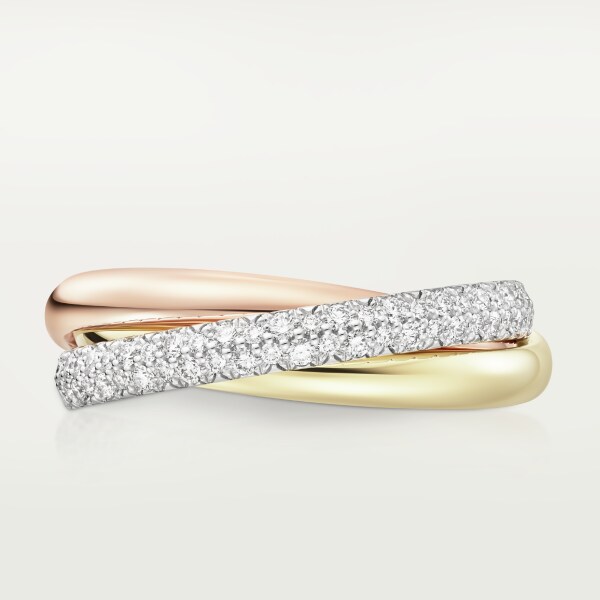 Trinity ring, small model White gold, yellow gold, rose gold, diamonds