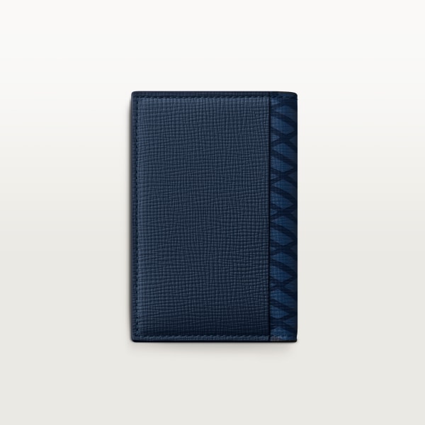 Four-credit card holder, Cartier Losange Mimosa yellow calfskin, embossed with Cartier signature motif, palladium finish