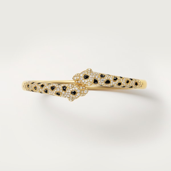 Panthère de Cartier bracelet, semi-paved Yellow gold, emeralds, onyx, diamonds