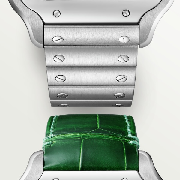 Santos de Cartier腕表 大号表款，自动上链机械机芯，精钢，可替换式金属表链与皮表带