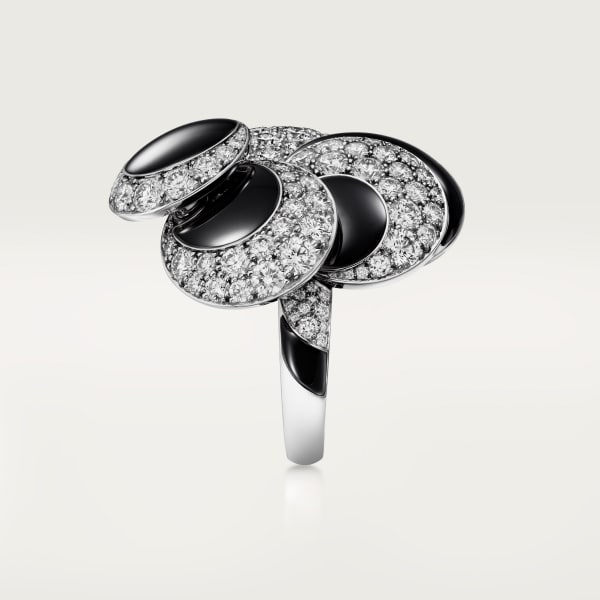 Cartier Libre Polymorph ring, onyx, transformable White gold, onyx, diamond