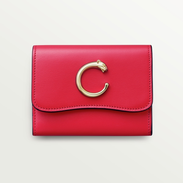 CRL3002061 Panthere de Cartier Small Leather Goods compact wallet Poppy calfskin golden finish Cartier