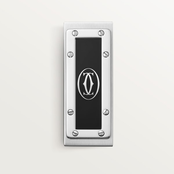 Santos de Cartier money clip Stainless steel, black lacquer