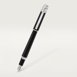 Santos de Cartier fountain pen Large model, composite, yellow gold, palladium and gold finish