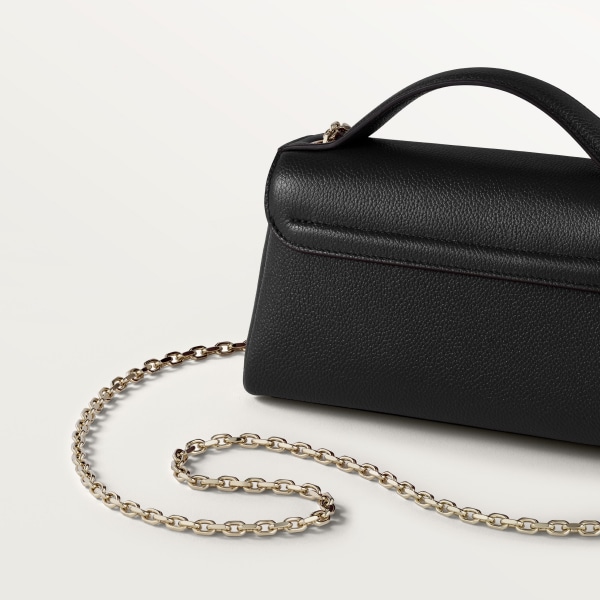 Nano Bag, Panthère Graphique Black grained calfskin, golden finish