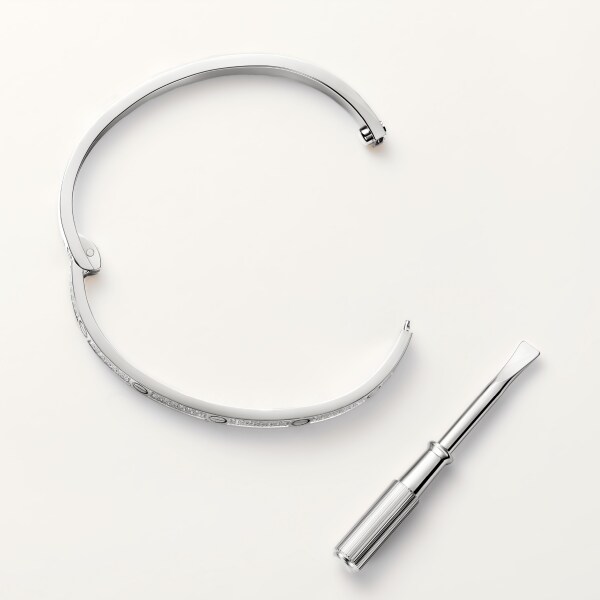 Love bracelet, small model, paved White gold, diamonds