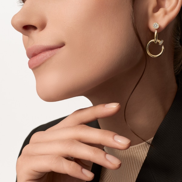 Juste un Clou earrings , double, diamonds Yellow gold, diamonds