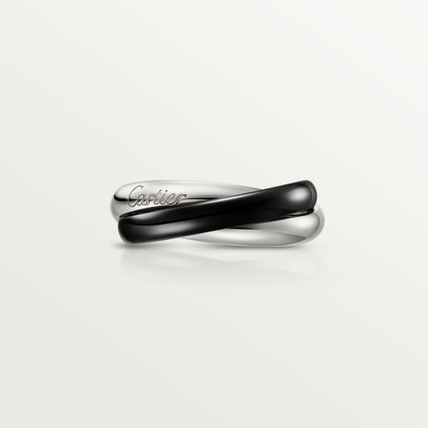 Classic Trinity ring in ceramic White gold, ceramic