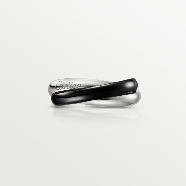 Trinity ring, ceramic, classic model White gold, ceramic