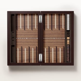 Santos de Cartier backgammon set Walnut, lacquered wood, palladium finish, brown PVD