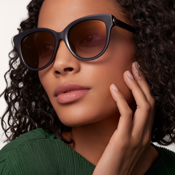 C de Cartier, Sunglasses Black acetate, grey lenses