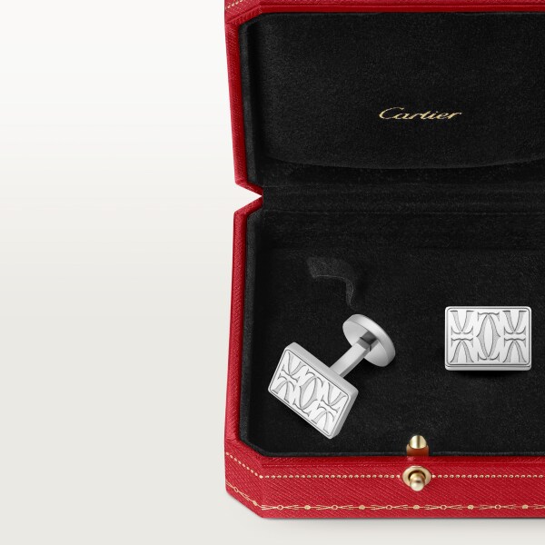 Double C de Cartier cufflinks Sterling silver, palladium finish.
