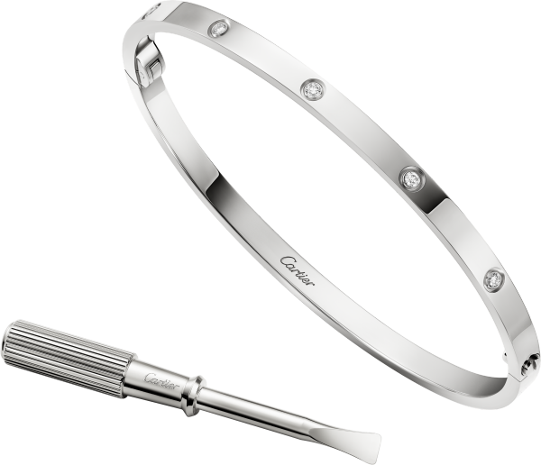 Love bracelet, small model, 10 diamonds White gold, diamonds