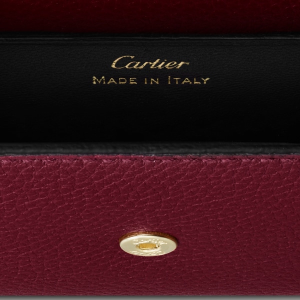 Panthère de Cartier卡地亚猎豹系列小皮具，皮夹式手袋 酒红色小牛皮，金色饰面