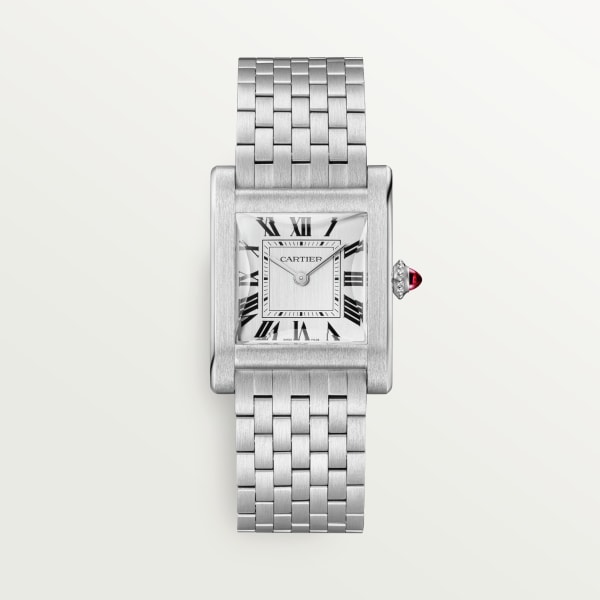 Tank Normale watch Large model, hand-wound mechanical movement, platinum