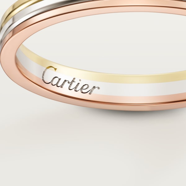Vendome Louis Cartier wedding ring, width 2.5 mm White gold, rose gold, yellow gold