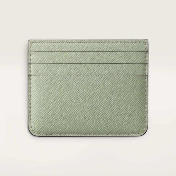 Simple Card Holder, C de Cartier Sage green textured calfskin, golden finish