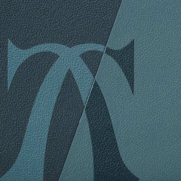 Six-card compact wallet, Must de Cartier XL Logo smooth steel grey and graphite calfskin, palladium finish