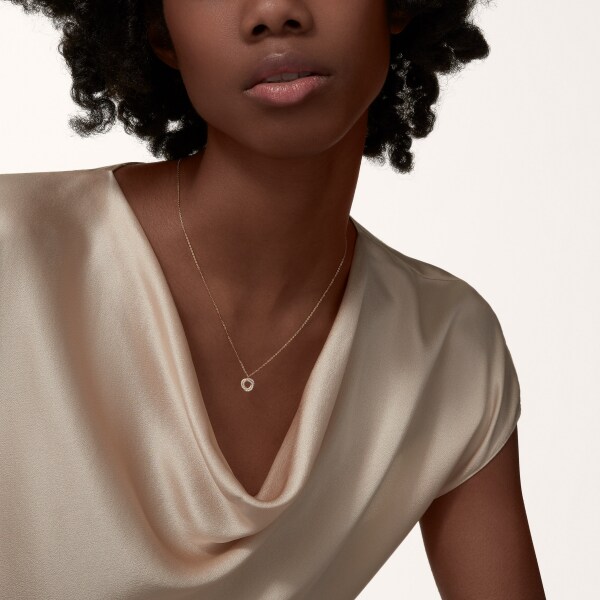 Trinity necklace, paved White gold, yellow gold, rose gold