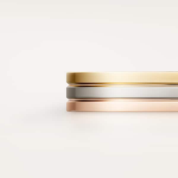 Vendome Louis Cartier wedding ring, width 3.5 mm White gold, yellow gold, rose gold