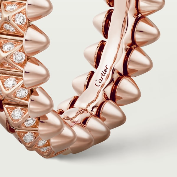 Clash de Cartier ring, small model, paved Rose gold, diamonds