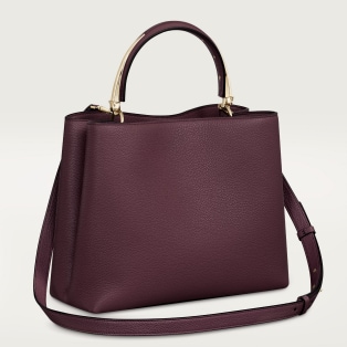 Medium model handle bag, Panthère Double de Cartier Plum grained calfskin