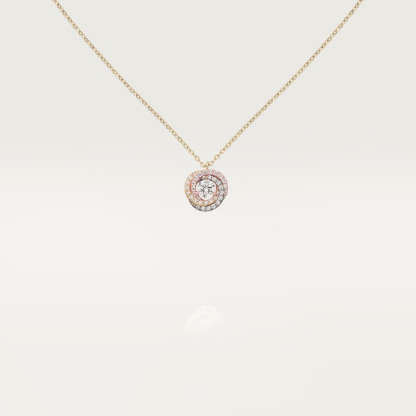 Trinity pendant, brilliant-cut diamond, paved White gold, yellow gold, rose gold