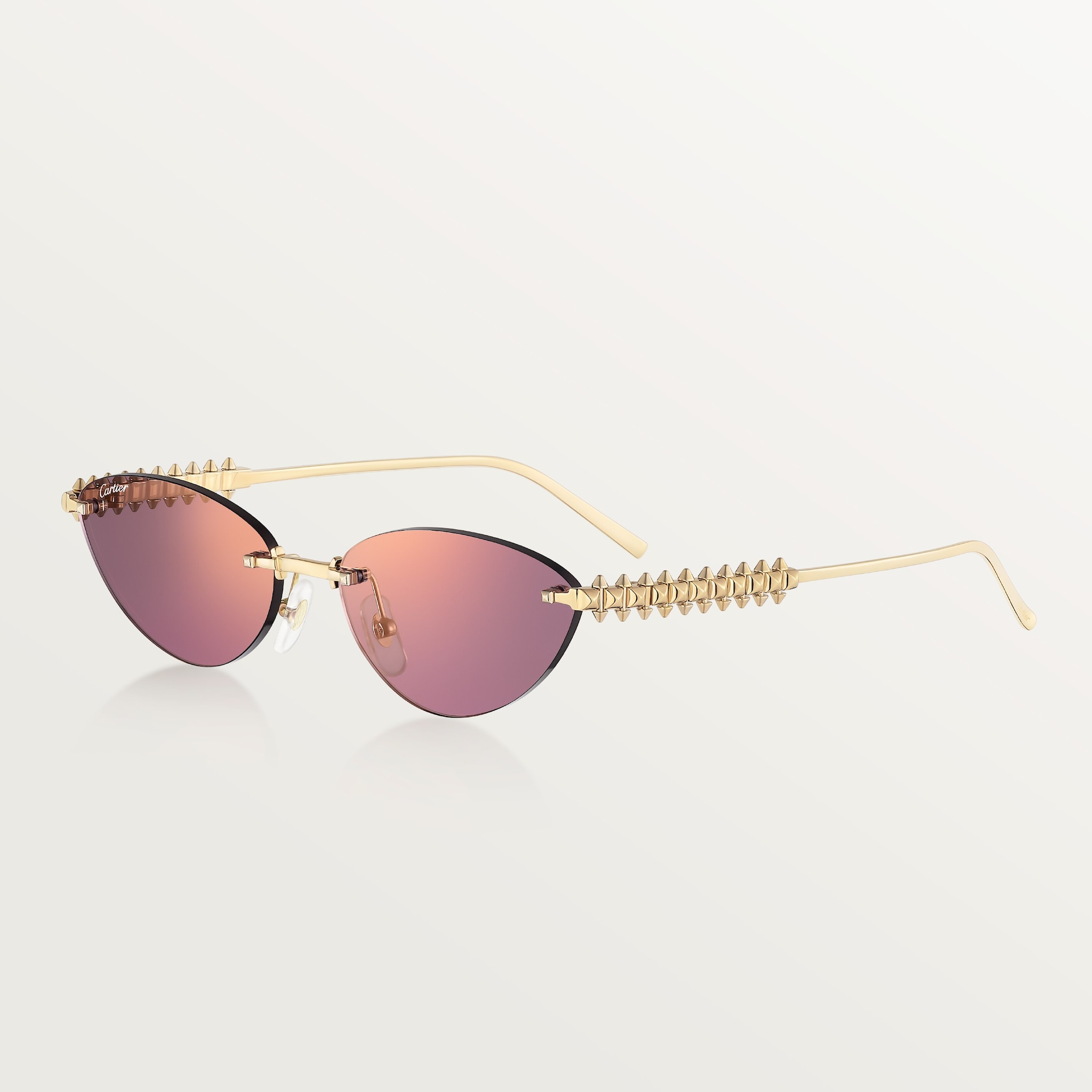 Clash de Cartier SunglassesSmooth golden-finish metal, purple lenses