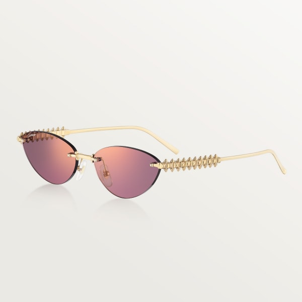 Clash de Cartier Sunglasses Smooth golden-finish metal, purple lenses