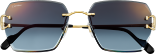 Signature C de Cartier Sunglasses Smooth golden-finish metal, blue lenses