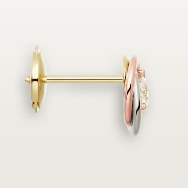 Trinity stud earrings, brilliant-cut diamonds  White gold, yellow gold, rose gold, diamonds