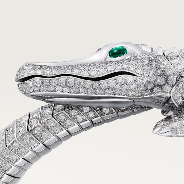Faune et Flore de Cartier bracelet, paved White gold, emeralds, diamonds