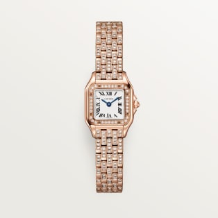 Panthère de Cartier watch Mini model, quartz movement, rose gold, diamonds