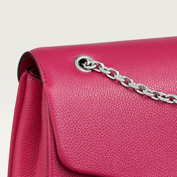 Sac chaîne petit modèle, Panthère de Cartier Raspberry calfskin, golden finish