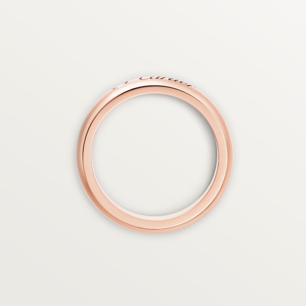 C de Cartier wedding ring, width 4 mm, 1 diamond Rose gold, diamond