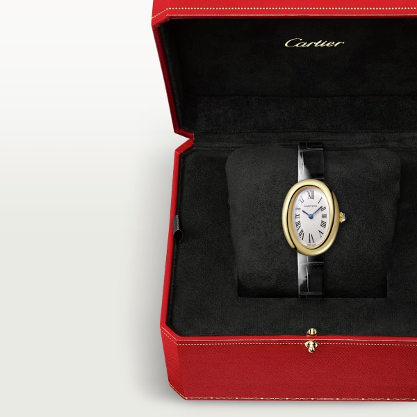 Baignoire watch Small model, quartz movement, yellow gold