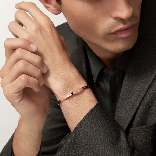 Love bracelet, small model, 6 diamonds Rose gold, diamonds