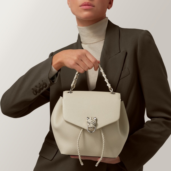 Backpack, Panthère Graphique de Cartier Salt white grained calfskin, palladium finish