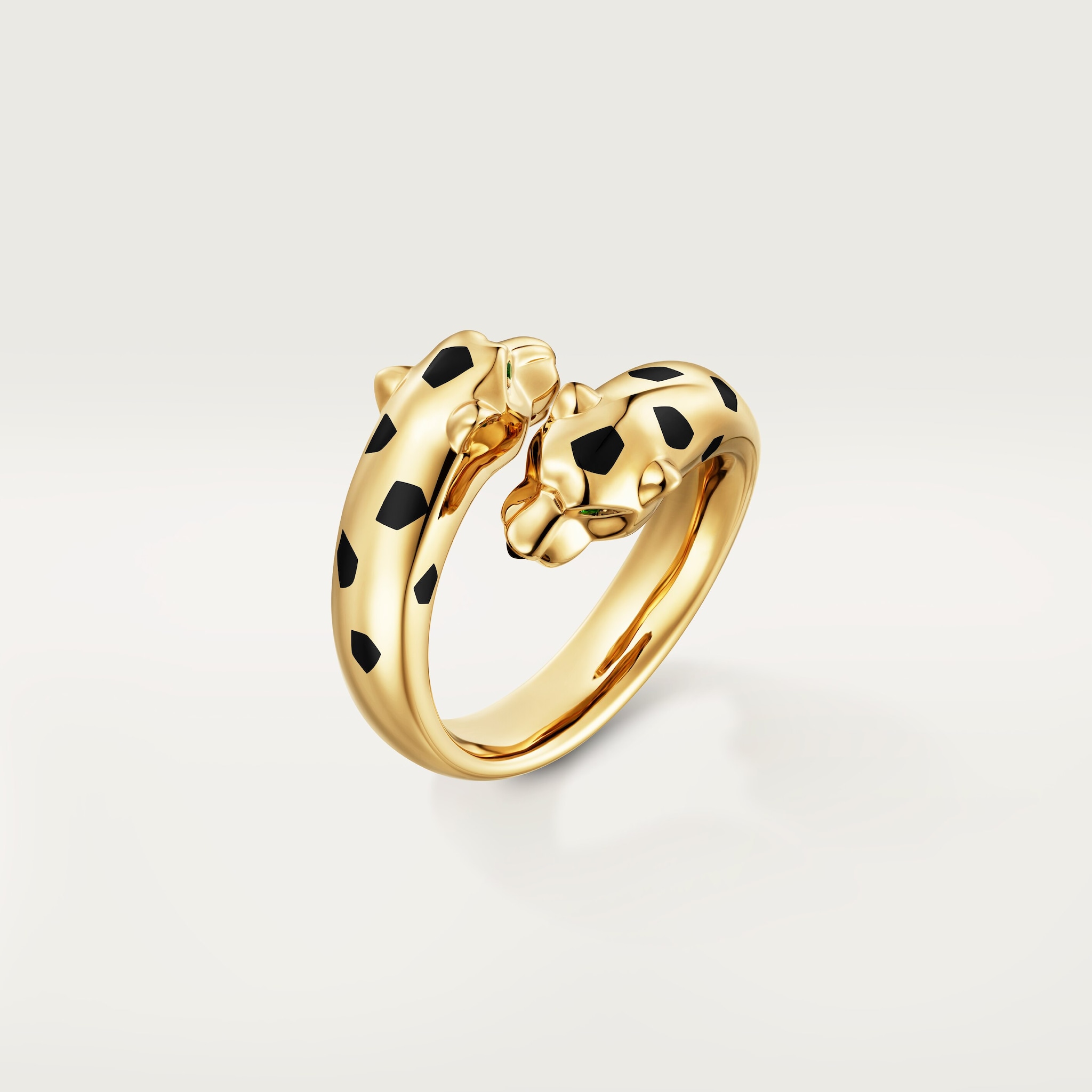 Panthère de Cartier ringYellow gold, tsavorite garnets, lacquer