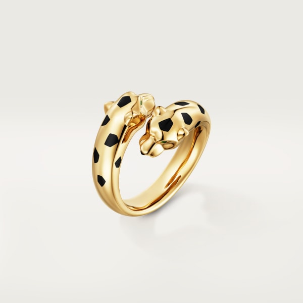 Panthère de Cartier ring Yellow gold, tsavorite garnets, lacquer