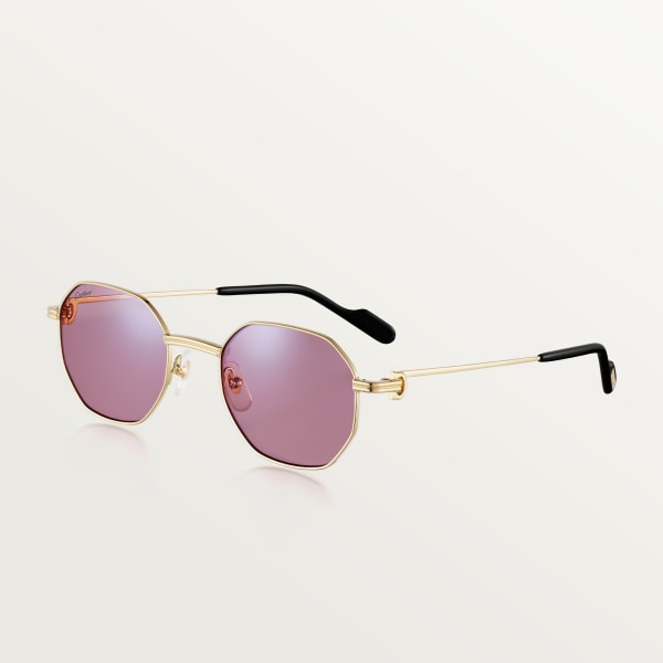 Première de Cartier sunglasses Smooth golden-finish metal, burgundy photochromic lenses