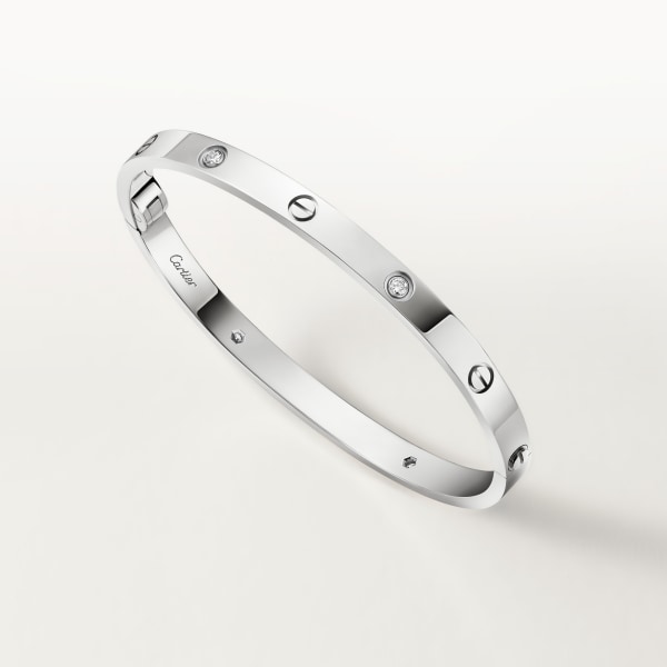 Love bracelet, medium model, 4 diamonds White gold, diamonds