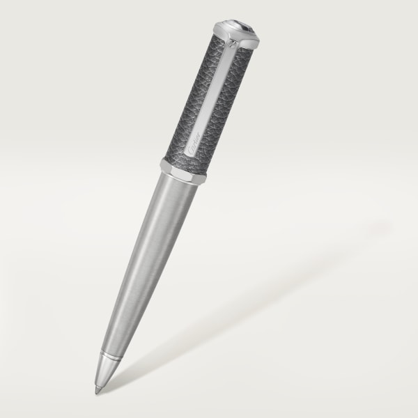 Santos-Dumont de Cartier pen Metal and grey grained leather, palladium finish