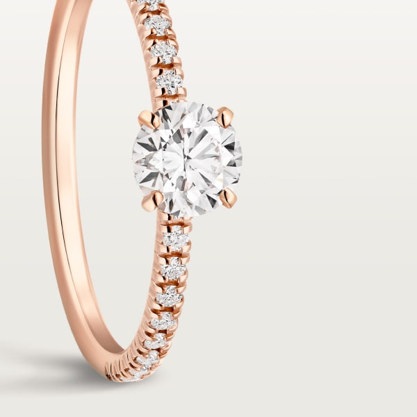Etincelle de Cartier solitaire, brilliant-cut diamond, paved  Rose gold, diamonds