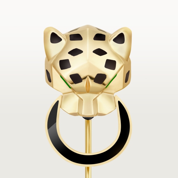 Panthère de Cartier tie pin Yellow gold, onyx, tsavorite, lacquer