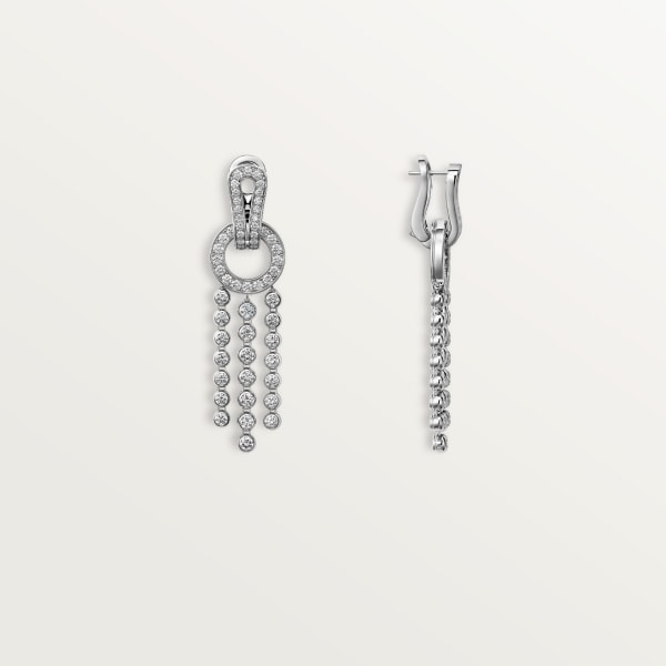 Agrafe earrings, brilliant-cut diamonds, paved White gold, diamonds