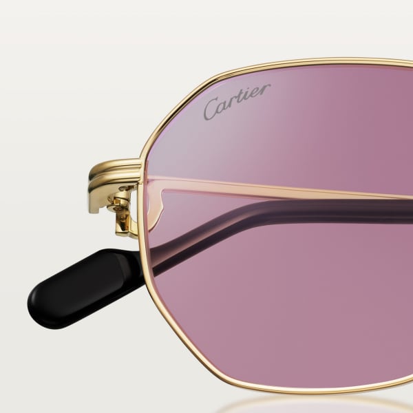 Première de Cartier sunglasses Smooth golden-finish metal, burgundy photochromic lenses